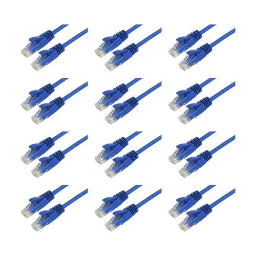 12PK Comsol RJ45 Cat 6 Network Gigabit Ethernet Patch Cable 2 Metres Blue