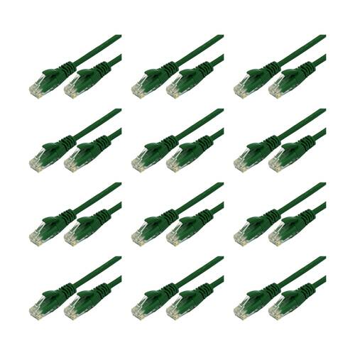 12PK Comsol RJ45 Cat 6 Network Gigabit Ethernet Patch Cable 2 Metres Green