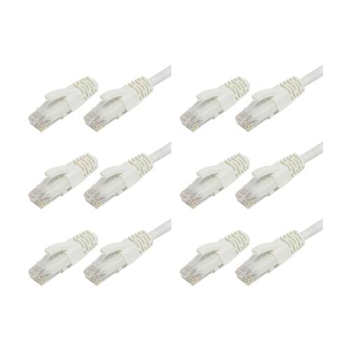 6PK Comsol RJ45 Cat 6 Network Gigabit Ethernet Patch Cable 2 Metres White