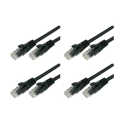 4PK Comsol RJ45 Cat 6 Network Gigabit Ethernet Patch Cable 3 Metres Black