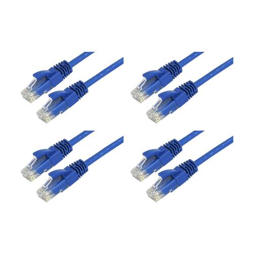 4PK Comsol RJ45 Cat 6 Network Gigabit Ethernet Patch Cable 10 Metres Blue