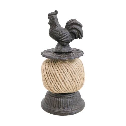 LVD Rooster String Holder Cast Iron Farmhouse Decor 9x9x20cm