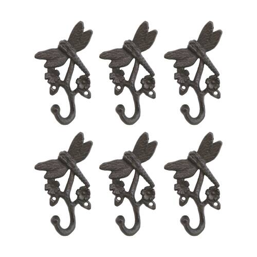 6PK LVD Dragonfly Branch Hook Home Wall Decorations 8.5x3x14cm