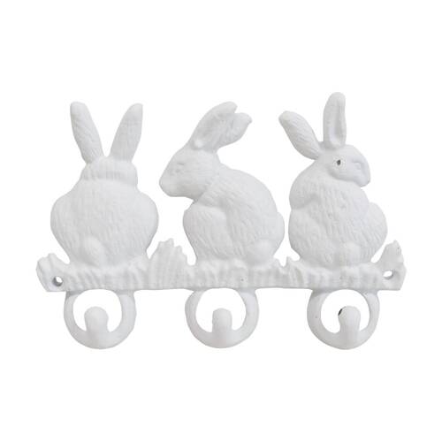 LVD Triple Bunny Hooks White Home Wall Decoration 20.5x2.5x14cm