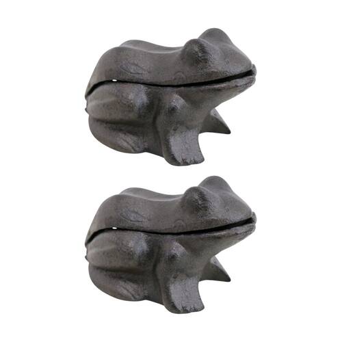 2PK LVD Frog Cast Iron Keyhide Trinket Storage Home/Garden Decor 11.6x6.5x6.5cm