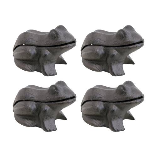 4PK LVD Frog Cast Iron Keyhide Trinket Storage Home/Garden Decor 11.6x6.5x6.5cm