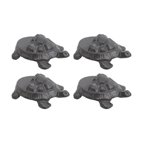 4PK LVD Home/Garden Decor Cast Iron Turtle Plant Pot Foot Ornament 8x6x3cm