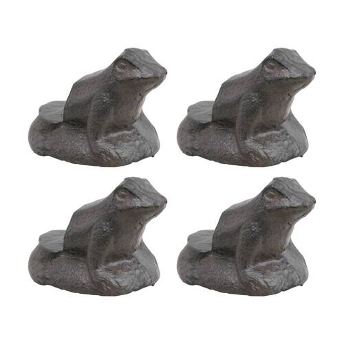 4PK LVD Home/Garden Decor Cast Iron Frog Plant Pot Foot Ornament 6.5x4.5x4.5cm