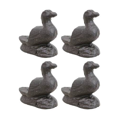 4PK LVD Home/Garden Decor Cast Iron Duck Plant Pot Foot Ornament 6x5.5x3cm