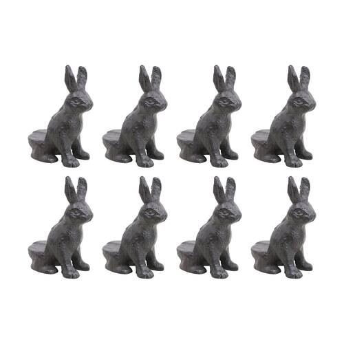 8PK LVD Home/Garden Decor Cast Iron Rabbit Plant Pot Foot Ornament 7x5x3cm