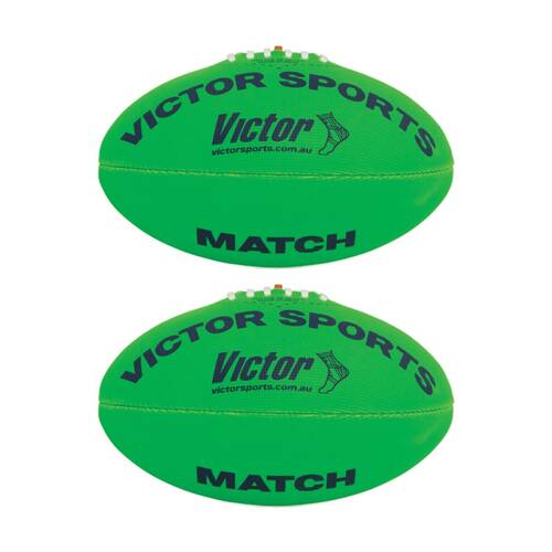 2PK Victor Sports Synthetic Football Durable AFL Ball Green Size 5