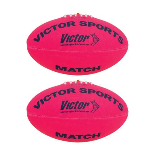 2PK Victor Sports Synthetic Football Durable AFL Ball Pink Size 5