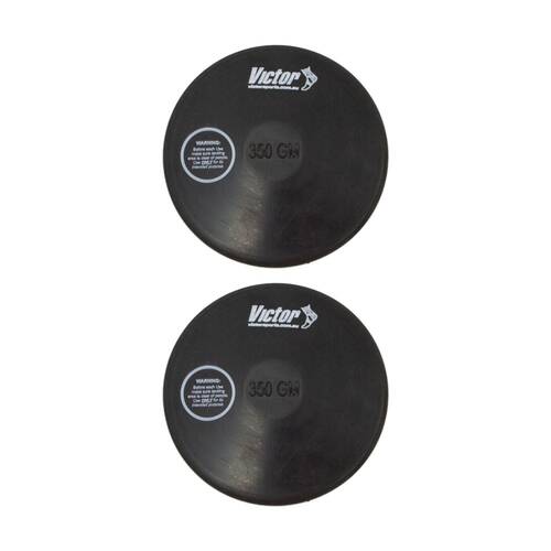 2PK Victor Sports Rubber Discus Durable Training Beginner Black 350g