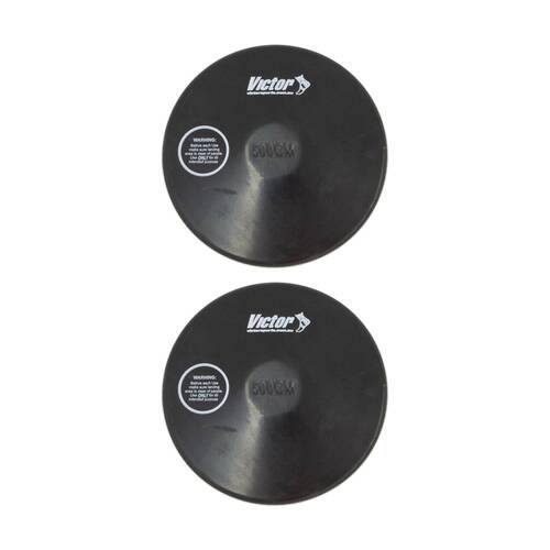 2PK Victor Sports Rubber Discus Durable Training Beginner Black 500g
