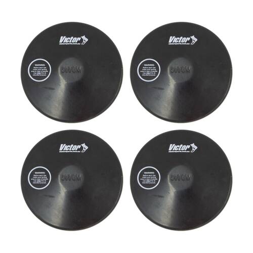 4PK Victor Sports Rubber Discus Durable Training Beginner Black 500g