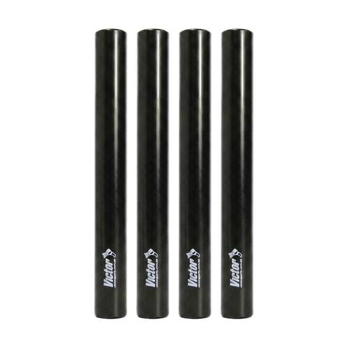 4PK Victor Sports Aluminium Relay Baton Lightweight Smooth Ends Black Junior