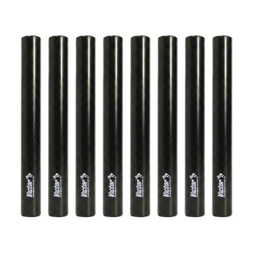 8PK Victor Sports Aluminium Relay Baton Lightweight Smooth Ends Black Junior