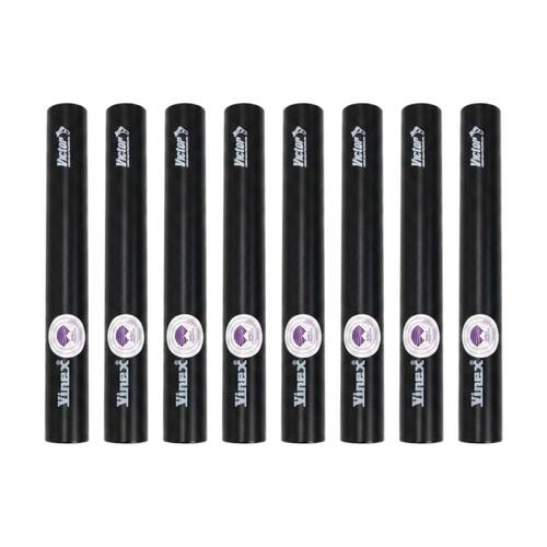 8PK Victor Sports Aluminium Relay Baton Lightweight Smooth Ends Black Senior