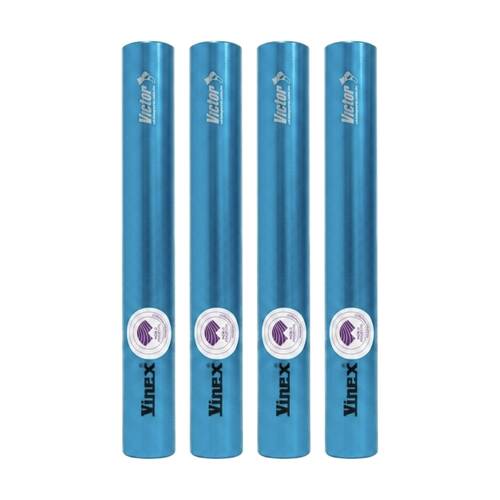 4PK Victor Sports Aluminium Relay Baton Lightweight Smooth Ends Blue Senior