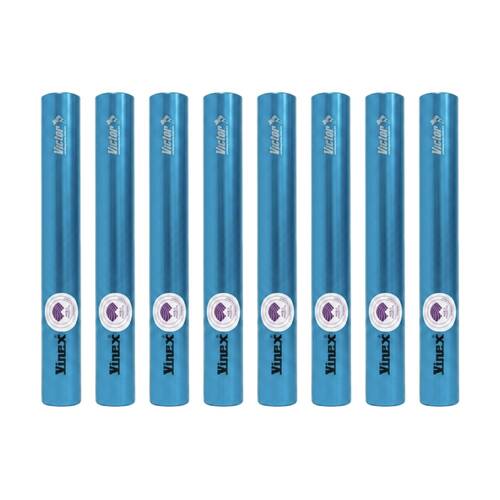 8PK Victor Sports Aluminium Relay Baton Lightweight Smooth Ends Blue Senior