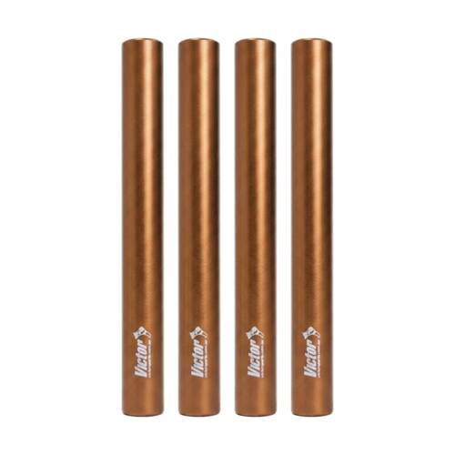 4PK Victor Sports Aluminium Relay Baton Lightweight Smooth Ends Bronze Junior