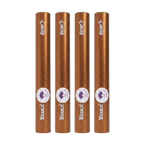 4PK Victor Sports Aluminium Relay Baton Lightweight Smooth Ends Bronze Senior