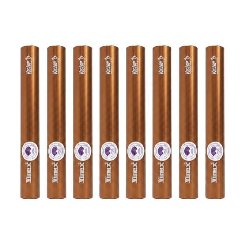 8PK Victor Sports Aluminium Relay Baton Lightweight Smooth Ends Bronze Senior