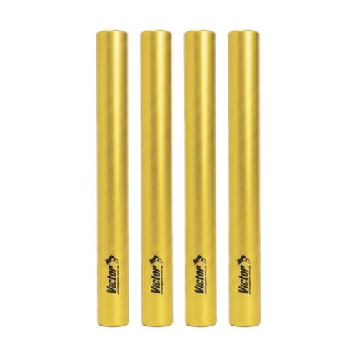 4PK Victor Sports Aluminium Relay Baton Lightweight Smooth Ends Gold Junior