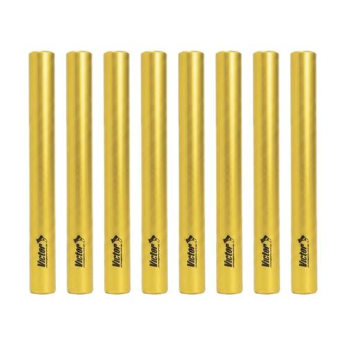 8PK Victor Sports Aluminium Relay Baton Lightweight Smooth Ends Gold Junior