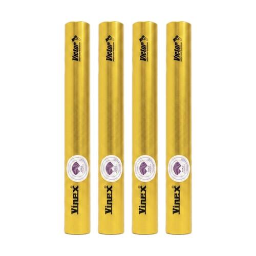 4PK Victor Sports Aluminium Relay Baton Lightweight Smooth Ends Gold Senior