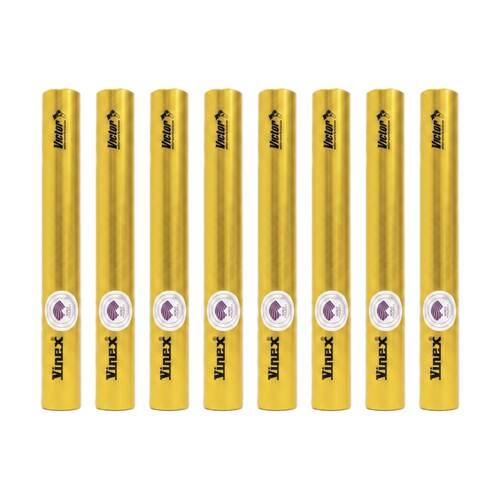 8PK Victor Sports Aluminium Relay Baton Lightweight Smooth Ends Gold Senior