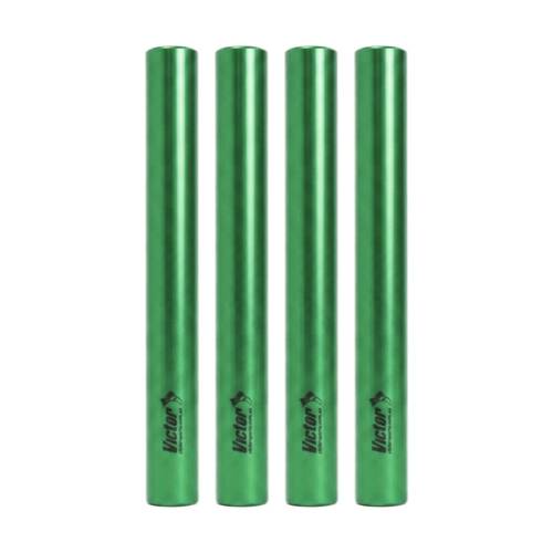 4PK Victor Sports Aluminium Relay Baton Lightweight Smooth Ends Green Junior