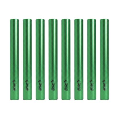 8PK Victor Sports Aluminium Relay Baton Lightweight Smooth Ends Green Junior