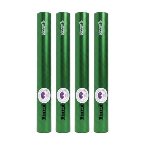 4PK Victor Sports Aluminium Relay Baton Lightweight Smooth Ends Green Senior