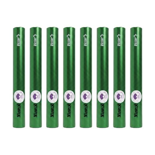 8PK Victor Sports Aluminium Relay Baton Lightweight Smooth Ends Green Senior