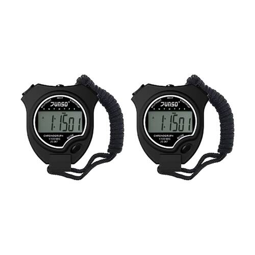 2PK Victor Sports Stopwatch Budget With Alarm And Calendar Time Black