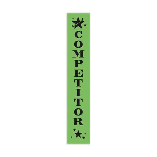 100pc Victor Ribbons Achievement Polyester Competitor Green 3x17cm
