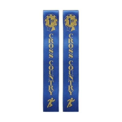 2PK 50pc Victor Sports Cross Country Ribbons 1st Place Polyester 3x17cm