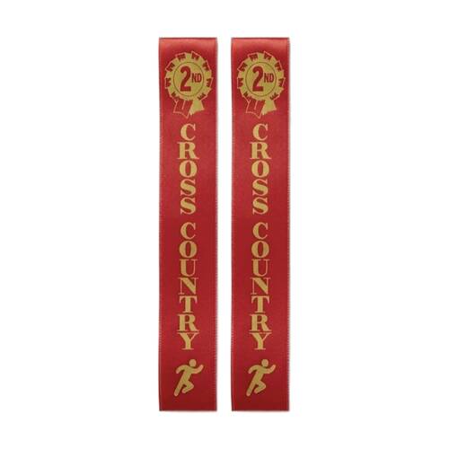 2x 50pc Victor Sports Cross Country Ribbons 2nd Place Polyester 3x17cm