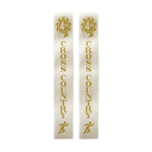 2x 50pc Victor Sports Cross Country Ribbons 4th Place Polyester 3x17cm