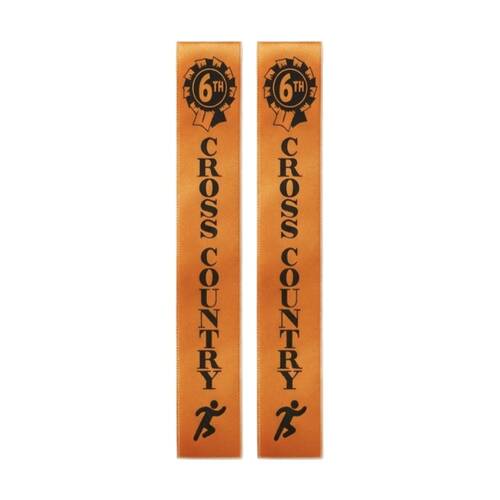 2x 50pc Victor Sports Cross Country Ribbons 6th Place Polyester 3x17cm