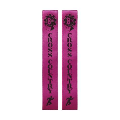 2x 50pc Victor Sports Cross Country Ribbons 8th Place Polyester 3x17cm