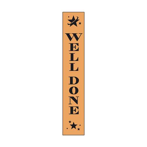 100pc Victor Sports Achievement Ribbons Polyester Well Done Orange 3x17cm