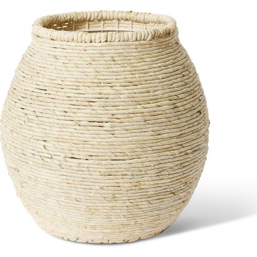 E Style Bomani Rattan Pot Contemporary Home Decor Natural 35cm