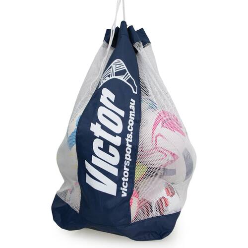 Victor Sports Mesh Ball Bag Pro Holds 18 Size 5 Balls W/ Drawstring Closing