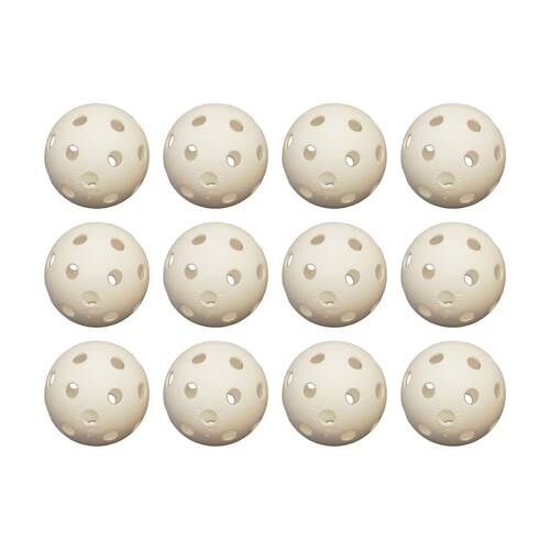 12PK Victor Sports Baseball Airflow Lightweight Plastic Ball White 9 Inch