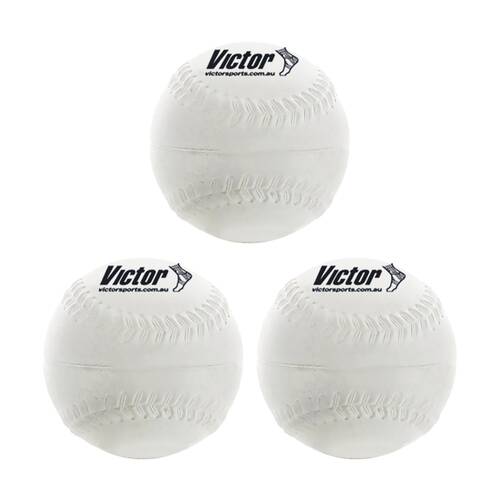 3PK Victor Sports Baseball Rubber Kapok Practice Training Ball 9 In