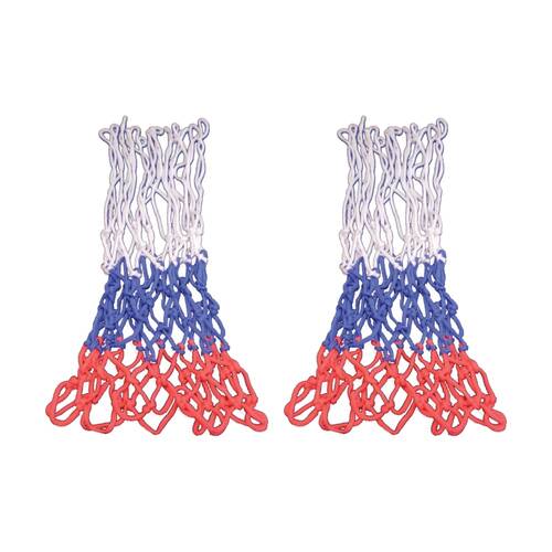 2PK Victor Sports Nylon Standard Basketball Net Braided Red White Blue 3mm