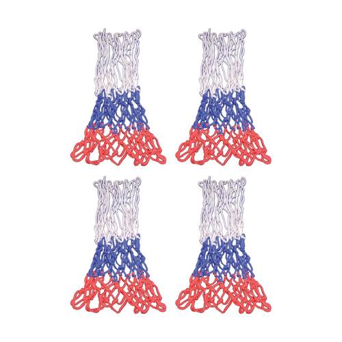 4PK Victor Sports Nylon Standard Basketball Net Braided Red White Blue 3mm