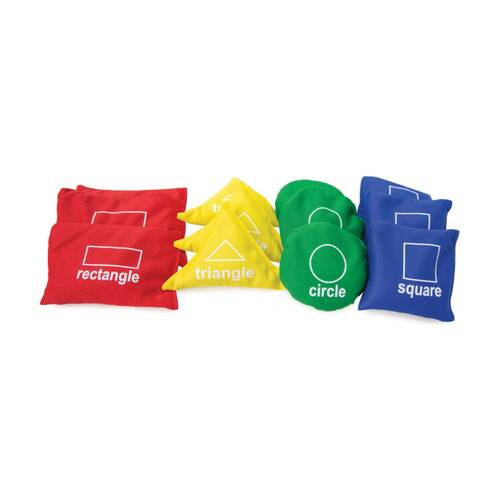 12pc Victor Bean Bag Set Shapes Educational Colours Circles Triangles
